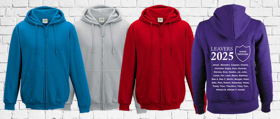 School Leavers' Zip Hoodies